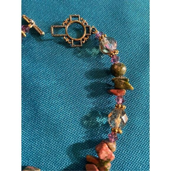 Unakite Jasper Cross Bracelet - Picture 3 of 13